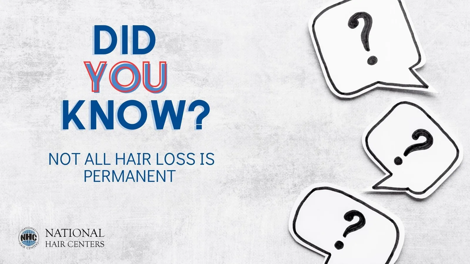 A poster that says did you know not all hair loss is permanent