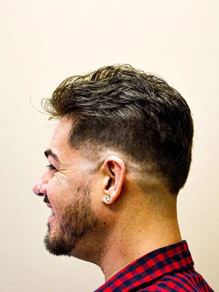 After: full natural hairline from the side with a mens hair system